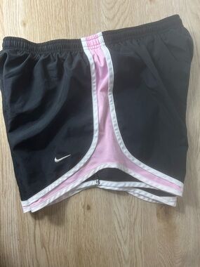 Nike Black Dri-FIT Athletic Shorts with White Logo